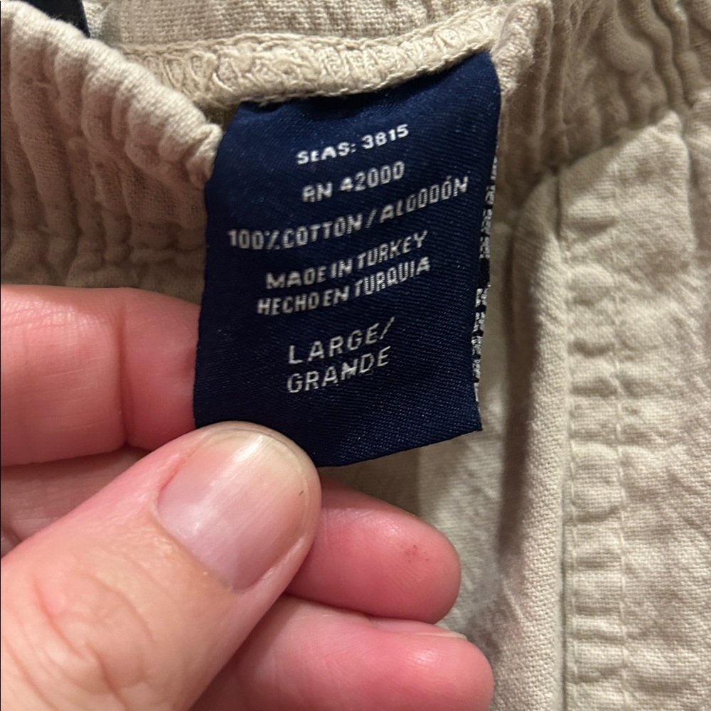 Basic Editions Pants Large Khaki Light‎ Tan Trousers Casual Women's - Picture 3 of 5